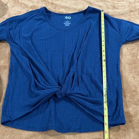 So Tie Front Sweater Womens Small Blue Soft - Picture 9 of 10